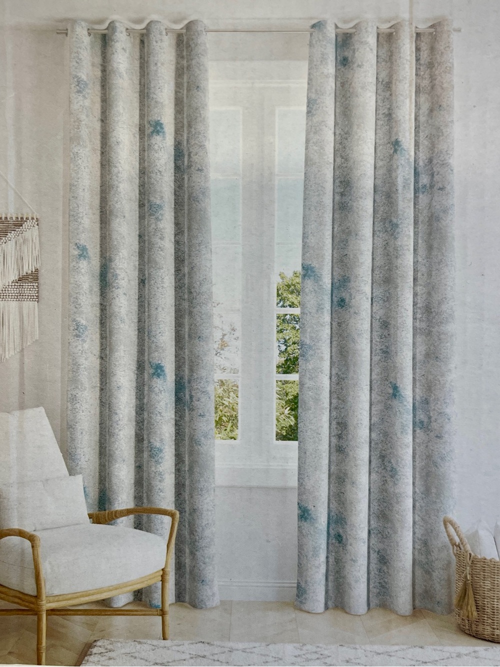 URBANI STANDARD ROOM DARKENING WINDOW 2 PANELS ASTRAL CAPRI BLUE 38”x84”